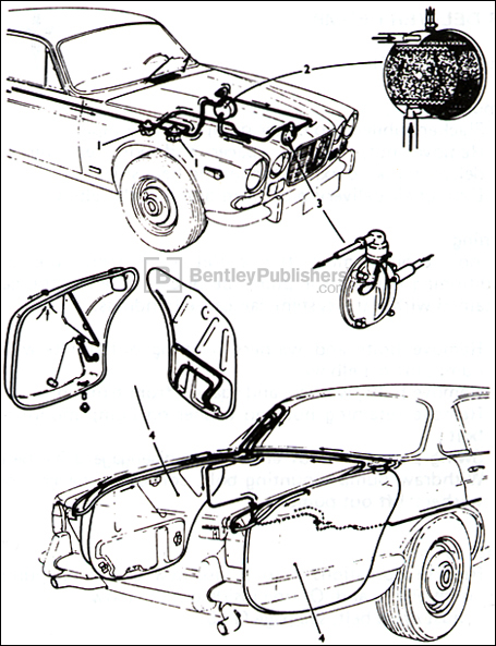Jaguar XJ6 fuel evaporative loss control system. 
Excerpted illustration from Jaguar XJ6 Series 1, 2.8 and 4.2 Service Manual: 1969-1973, page QS.3.
(BentleyPublishers.com watermark not printed on actual product.)