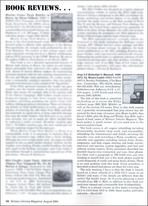 Review of Jeep� CJ Rebuilder